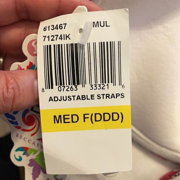 BECCASWIM MULTICOLOR BIKINI TOP.  NEW - Picture 6 of 9